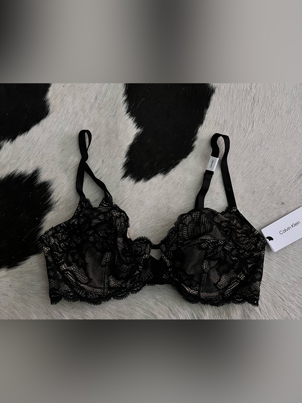 Calvin Klein Black Floral Lace Underwire Bra